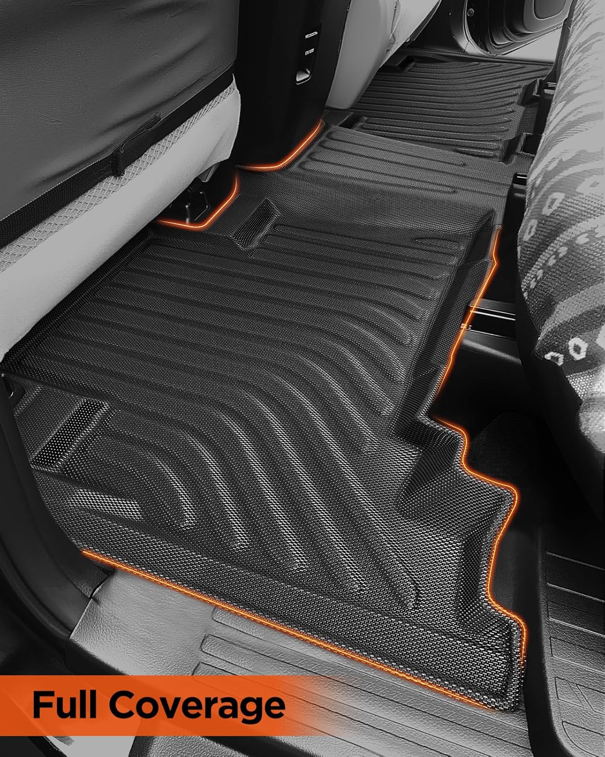 Floor Mats for Toyota 4Runner 2013-2024 (5 Seats Only) with Cargo Liner Back Seat Backrest Cover Protector, All-Weather TPE Rubber Waterproof Car Mat Full Set for 4 Runner Accessories