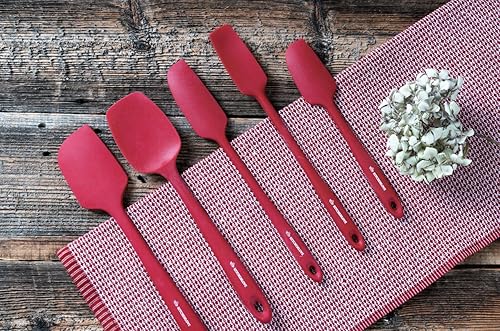 Miniatura 9 de KITCHENLOVE Juego de 5 espátulas de silicona prémium resistentes al calor de 600 F para hornear, cocinar, mezclar, antiadherente con núcleo de acero