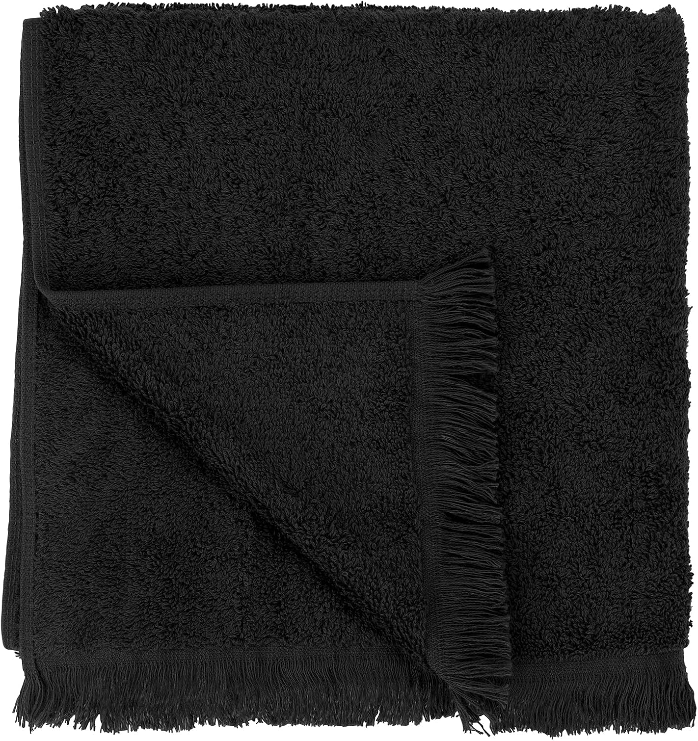 Blomus FRINO Fringed Organic Cotton Terry Hand Towel XL 20 x 39 - Black