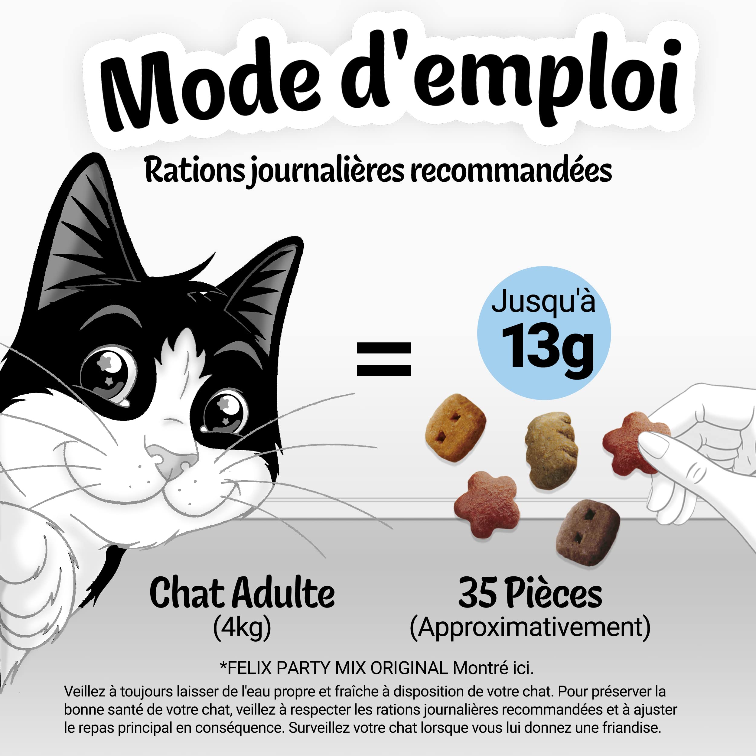 FELIX | Party Mix | Friandises pour Chat Adulte | Riches en protéines, vitamines, acides gras et oméga 6 | Sélection Mixte au goût irrésistible : Au Poulet, Au Foie, à la Dinde | Sac | Lot de 5 x 200g