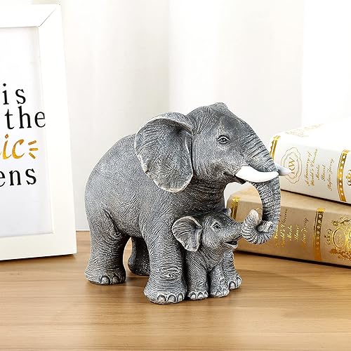 Miniatura 6 de Estatua de elefante – Decoración de elefante – Regalos para mamá – Regalos de elefante para mujer – Decoración del hogar, estantería de oficina