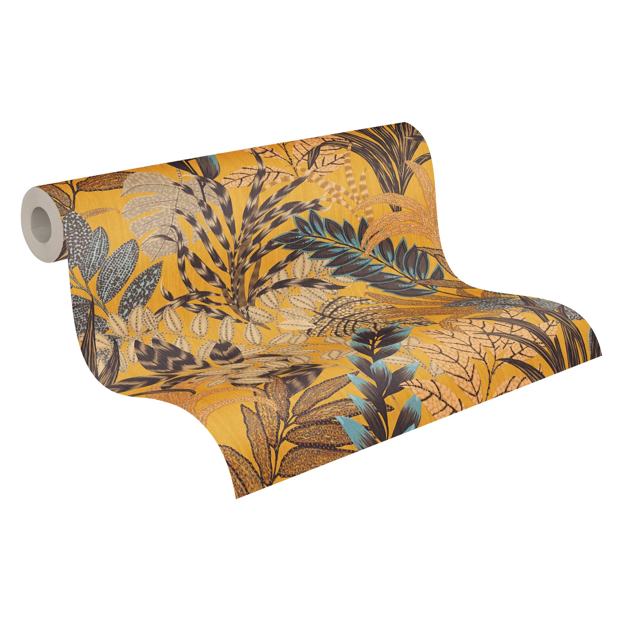 Livingwalls Floral Wallpaper Metropolitan Stories 2 A.S. Création Non-Woven 10.05 m x 0.53 m Brown Yellow Green Made in Germany 378601 37860-1