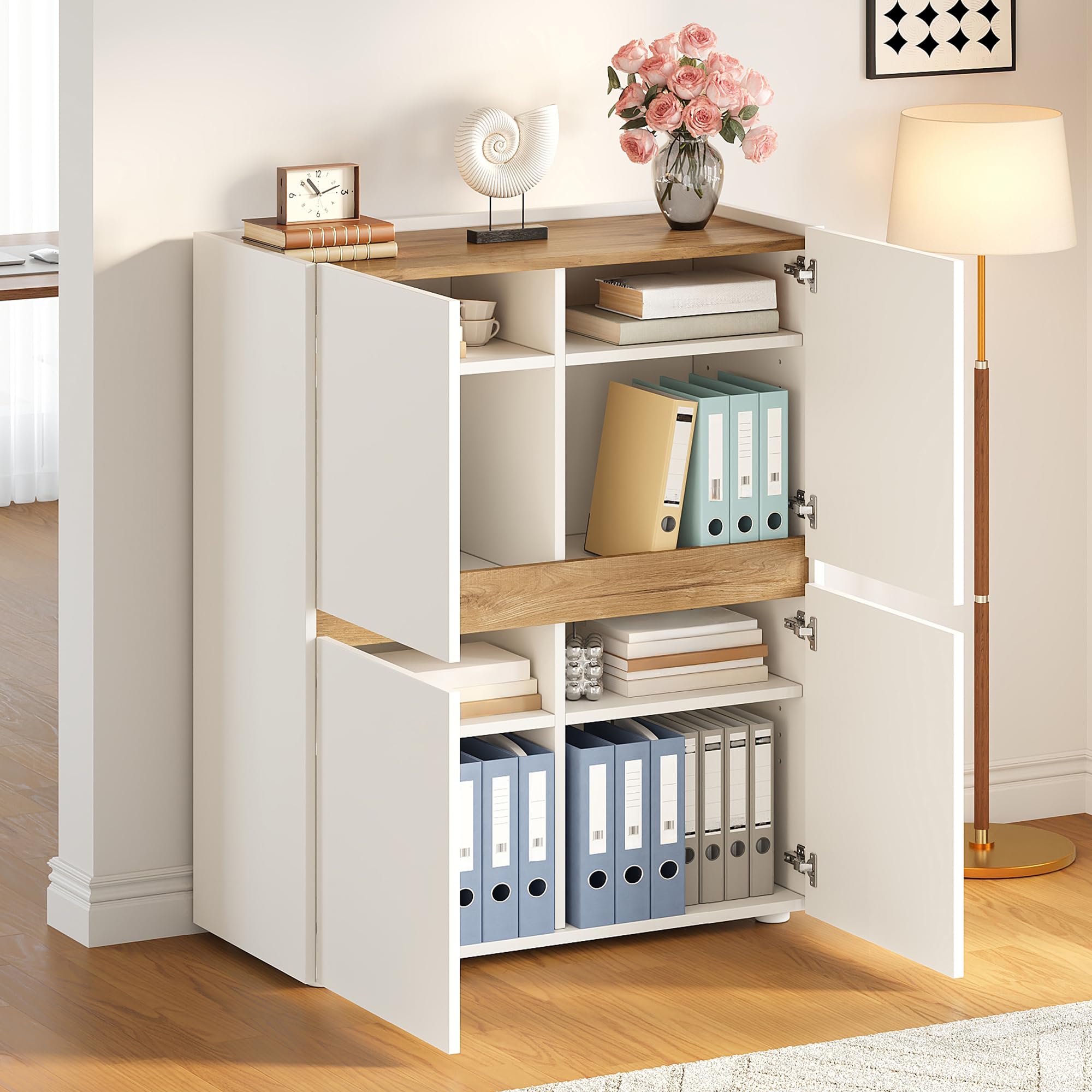Armadietto alto, 90 x 40 x 110 cm, ripiani regolabili, credenza, armadietto moderno, cassettiera, armadio alto