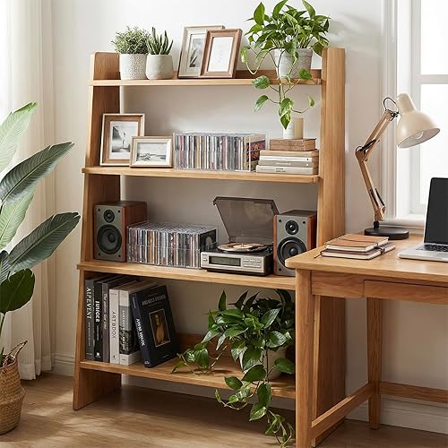 Miniatura 6 de MyGift Soporte rack moderno premium de CD apilable de acrílico transparente con asas de transporte recortadas, caja de exhibición para estuches