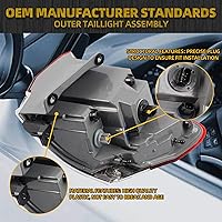 Vista 6 de Dasbecan Conjunto de luz trasera exterior izquierda del lado del conductor compatible con Jeep Grand Cherokee Laredo/Limited/Overland/Summit