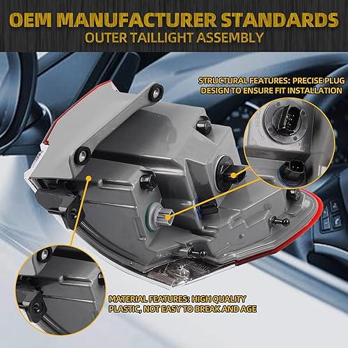 Miniatura 6 de Dasbecan Conjunto de luz trasera exterior izquierda del lado del conductor compatible con Jeep Grand Cherokee LaredoLimitedOverlandSummit 2014-2021