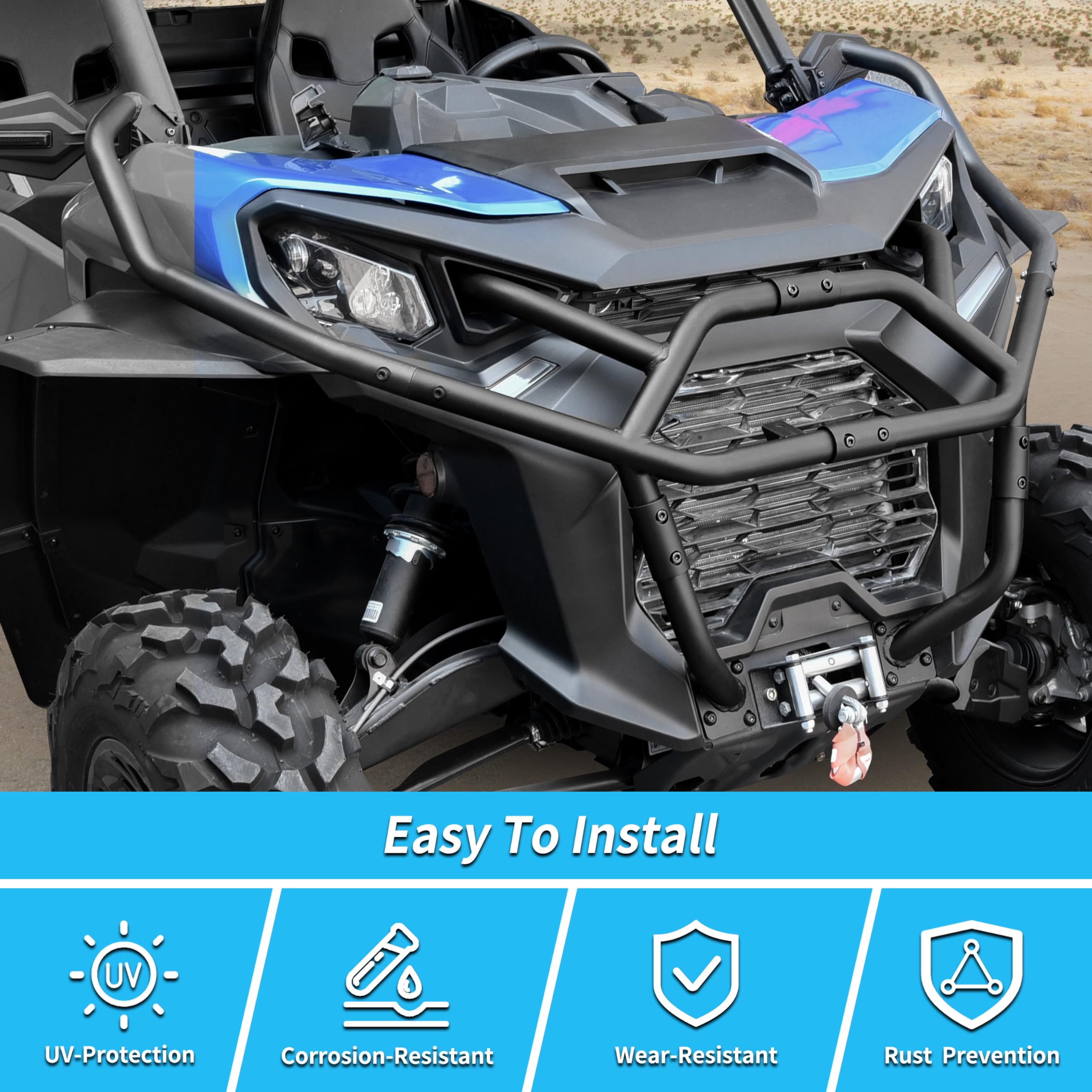 Front Corner Bumper for Can-Am Commander 21-25, Heavy Duty Steel Combined Side Bumper Bar Protector Front Corner Guards Protectors for Can-Am Commander/Commander Max 2021-2025, Replace #715006807