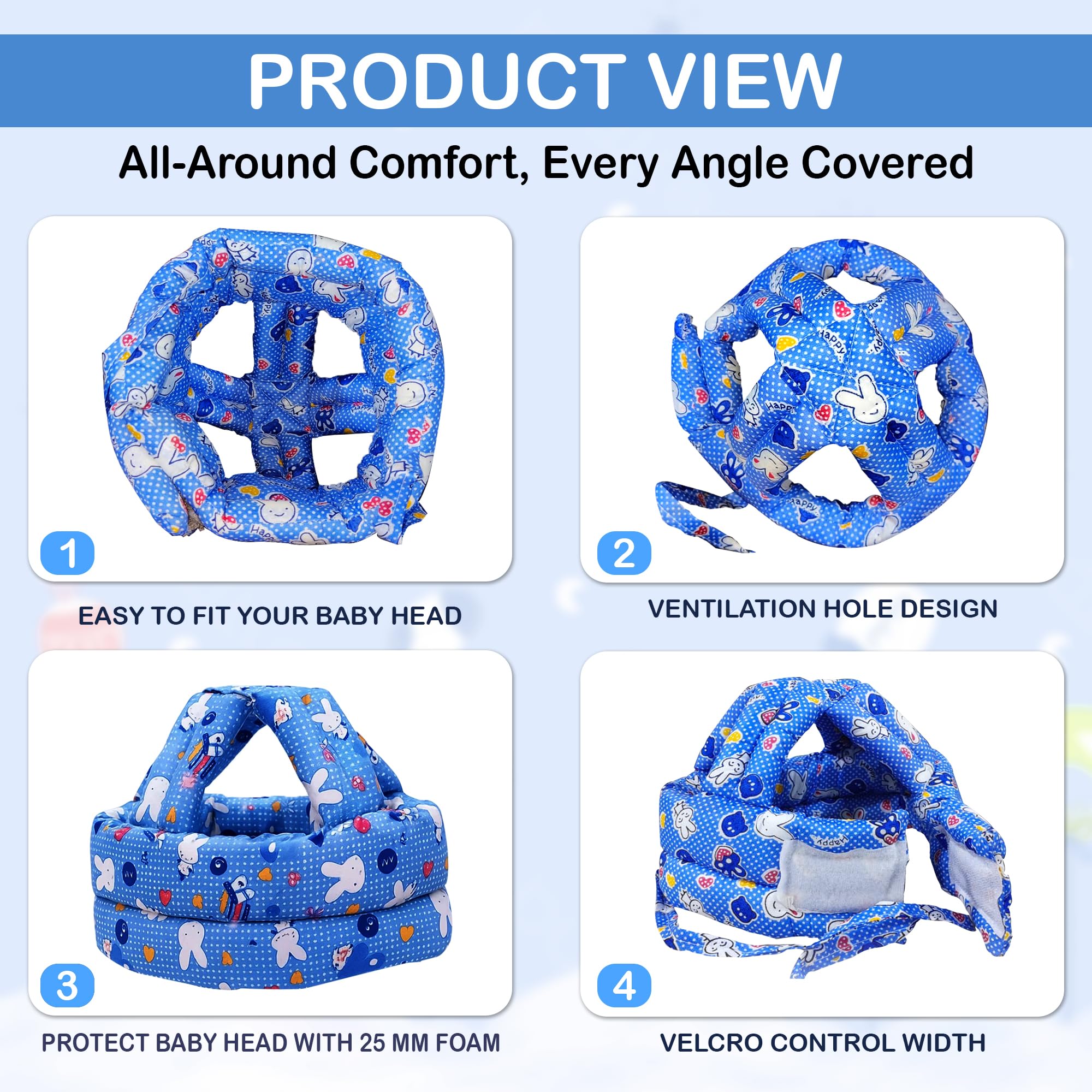 GLUN® Baby Head Safety Helmet, Pack of 1, Lightweight & Breathable Safety Head Protector Helmet, Crawling, Walking & Running for Infants. - Image 5 thumbnail
