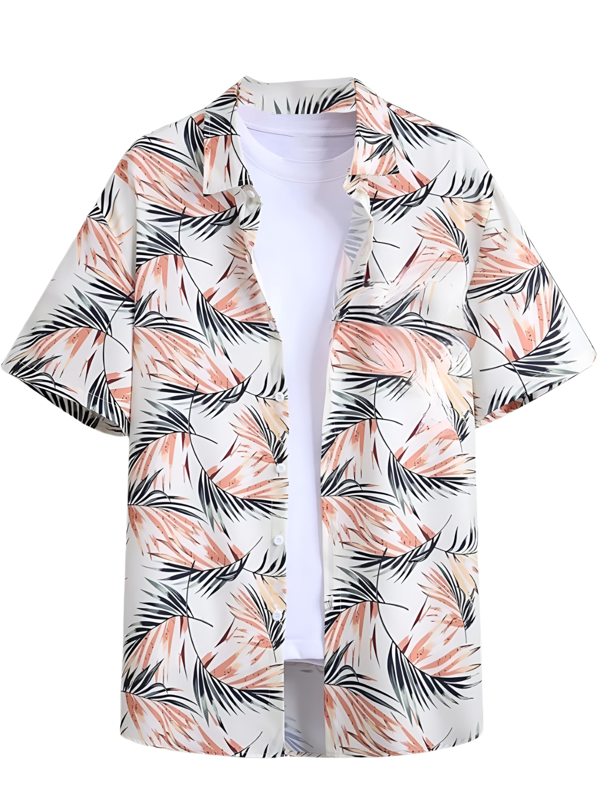 DHRUVI TRENDZ Men's Rayon Shirt - Summer Button Down Shirts | Half Sleeve Printed |Formal |Casual Stylish | Man Regular Fit