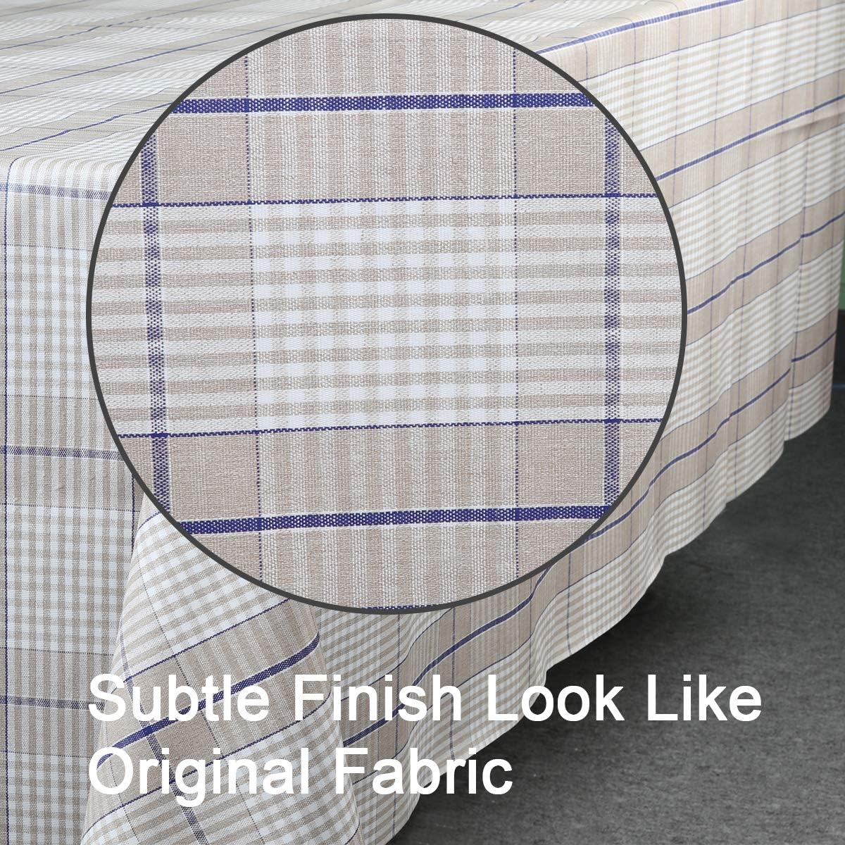 LEEVAN Heavy Weight Vinyl Square Table Cover Wipe Clean PVC Tablecloth Oil-Proof/Waterproof Stain-Resistant-54 x 84 Inch (Coffee Plaid)