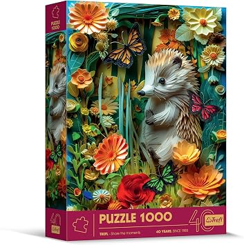 Trefl Paper Art Hedgehog - 1000 Piece Puzzle 26.9"x18.9" | 3D Puzzle, 40th Anniversary, DIY, Creative Entertainment, Premium Jigsaw, 14+