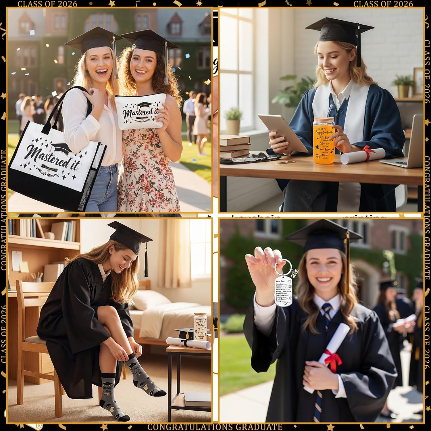 Sanwuta 5 Pcs Masters Degree Graduation Gifts Set Women Her Believed Could So She Mastered It Class of 2026 Gifts(You Are)