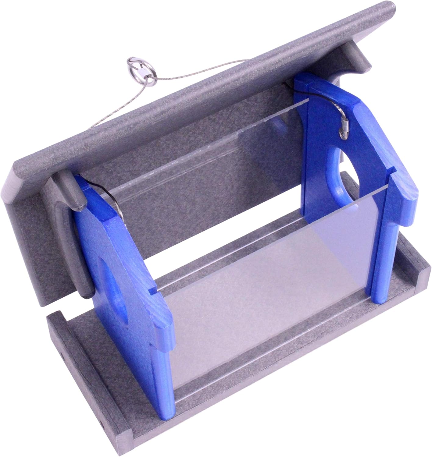 Prоmо Dіѕсоunt Uр Tо 70% оƒƒ AmishToyBox.com Bluebird Feeder - Poly-Wood - Hanging Blue Bird Feeder for Mealworms (Gray and Blue)