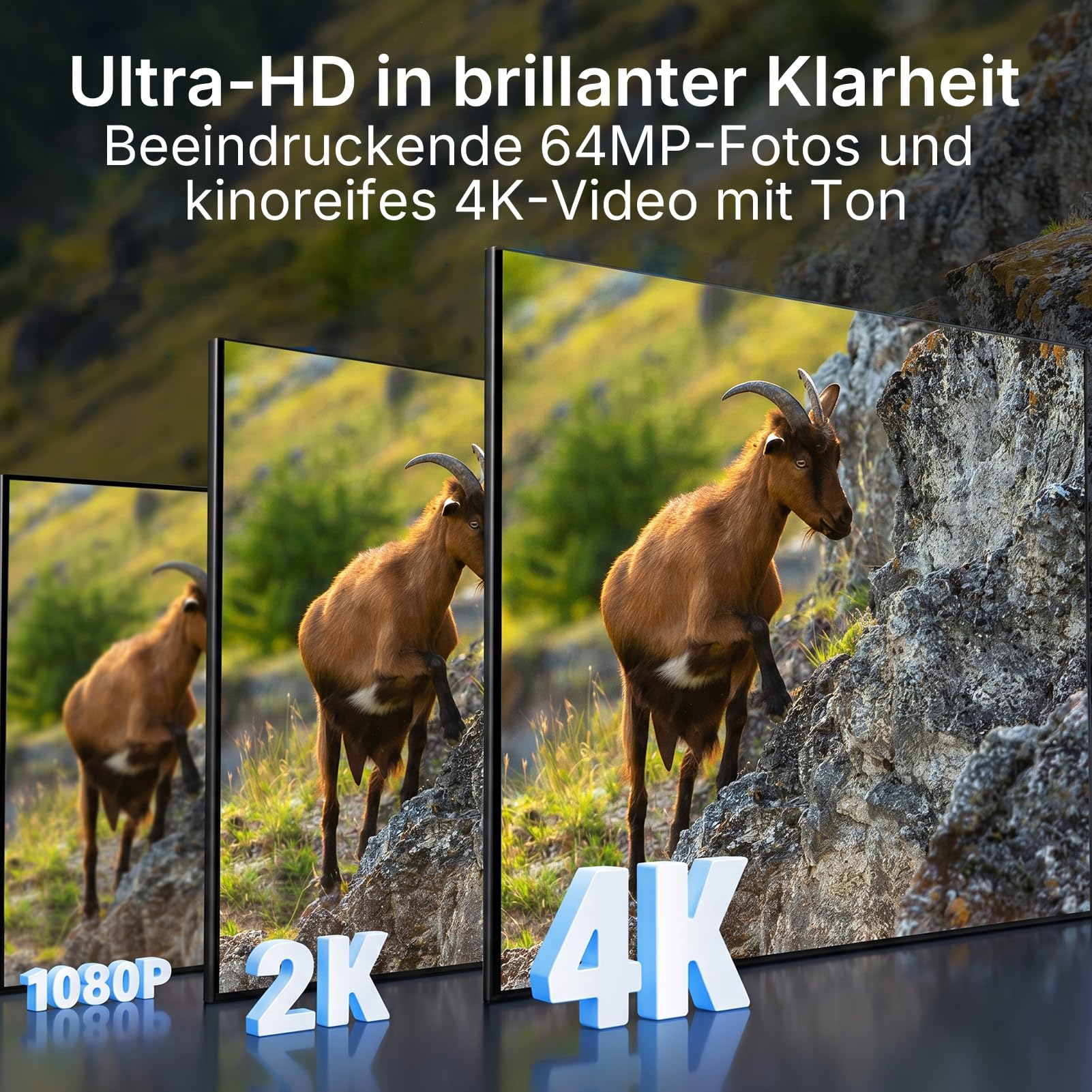 GardePro E6 2.0 Pro 4K Wildkamera WLAN mit 7800mAh Akku und 64GB SD Karte, 64MP Wildkamera mit Handyübertragung App, Wildtierkamera mit Bewegungsmelder Nachtsicht, 0,2s Schnelle Trigger, IP66