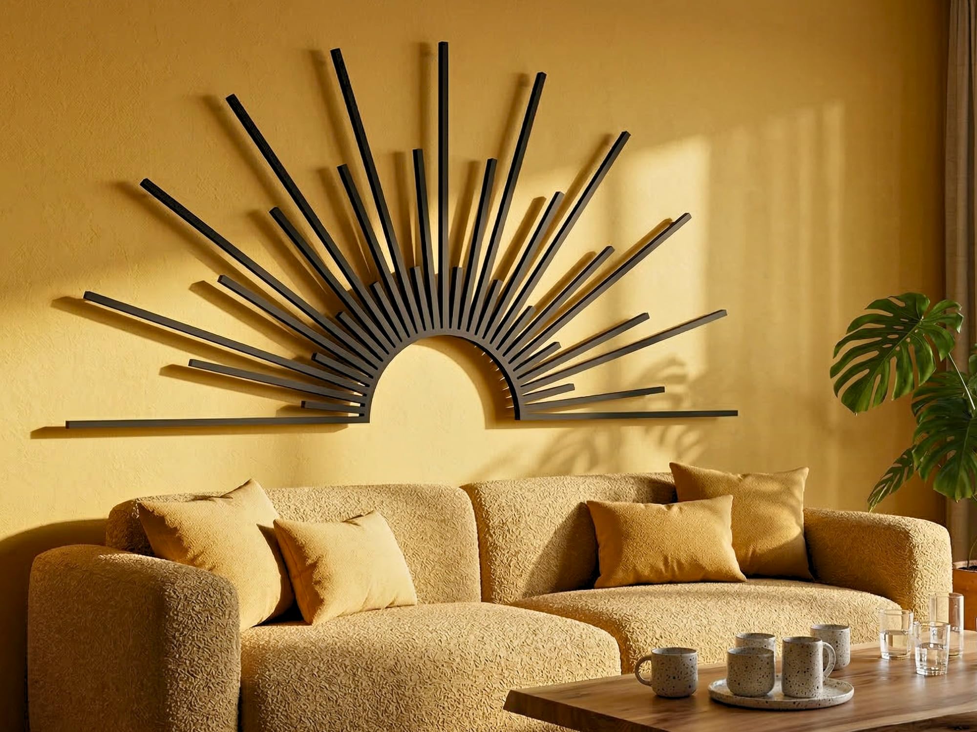 VAILLA Wanddeko Boho aus Holz 3D – Wandbild Wohnzimmer Schlafzimmer Büro