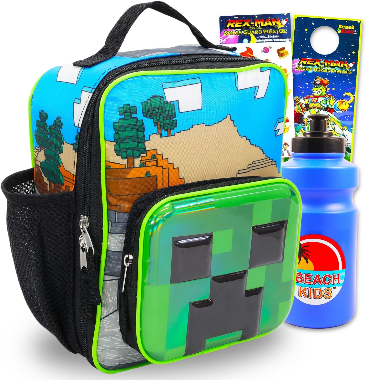 Minecraft Lunch Box Set – Bundle with Minecraft Lunch Bag for Boys Plus Water Bottle, Stickers, More | Minecraft Lunchbox for Kids, Boys Minecraft Lunch Box Set – Bundle with Minecraft Lunch Bag for Boys Plus Water Bottle, Stickers, More | Minecraft Lunchbox for Kids, Boys