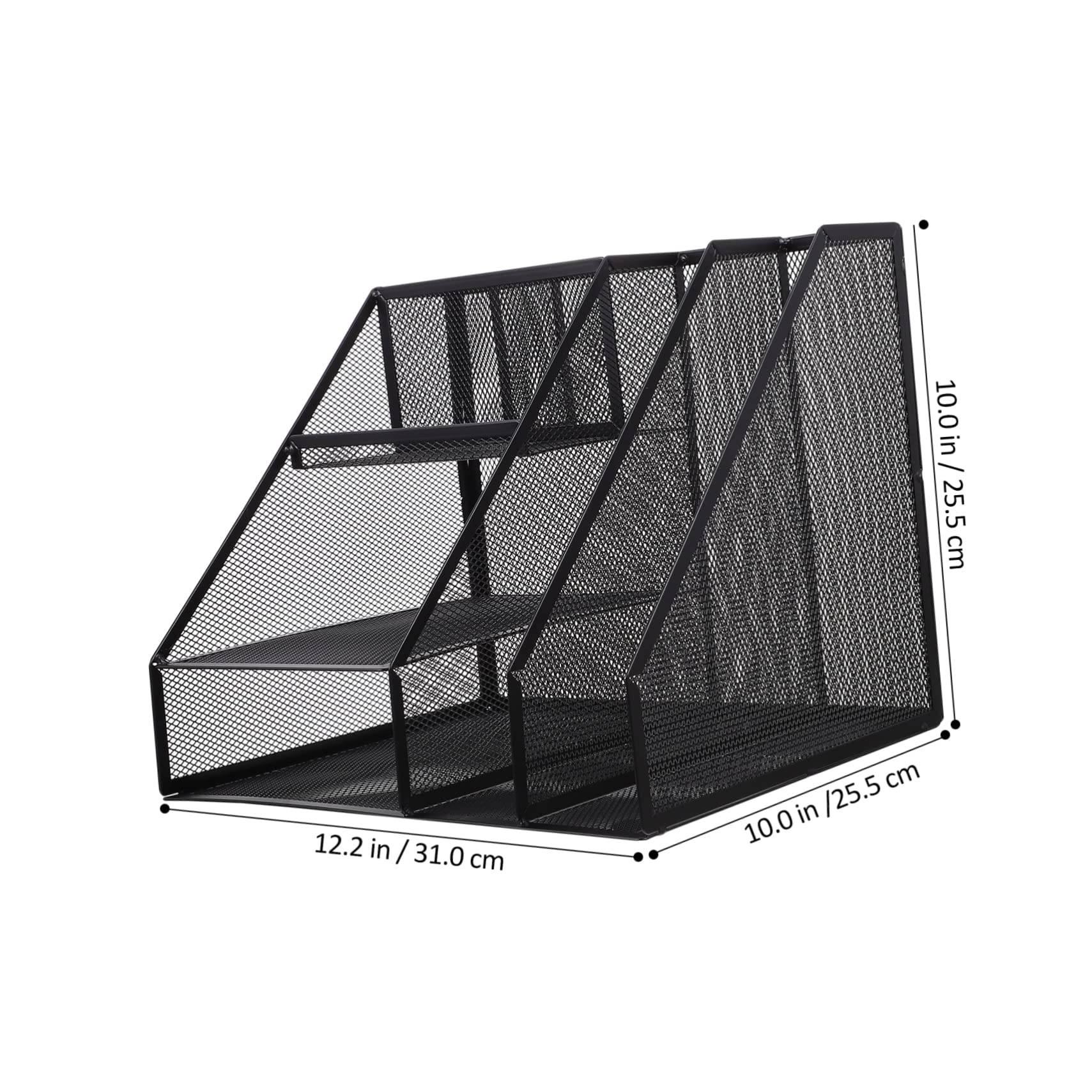 Organizador de archivos de escritorio con múltiples compartimentos, solución de almacenamiento apilable para suministros de oficina, papelería y bandejas de papel, para organización del hogar y la