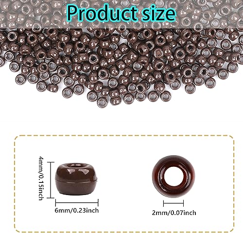 Miniatura 130 de Coloridas cuentas de plástico para pulseras para hacer joyas, pulseras de amistad, 0.236 x 0.354 in, multicolor para cuentas, trenzar el cabello