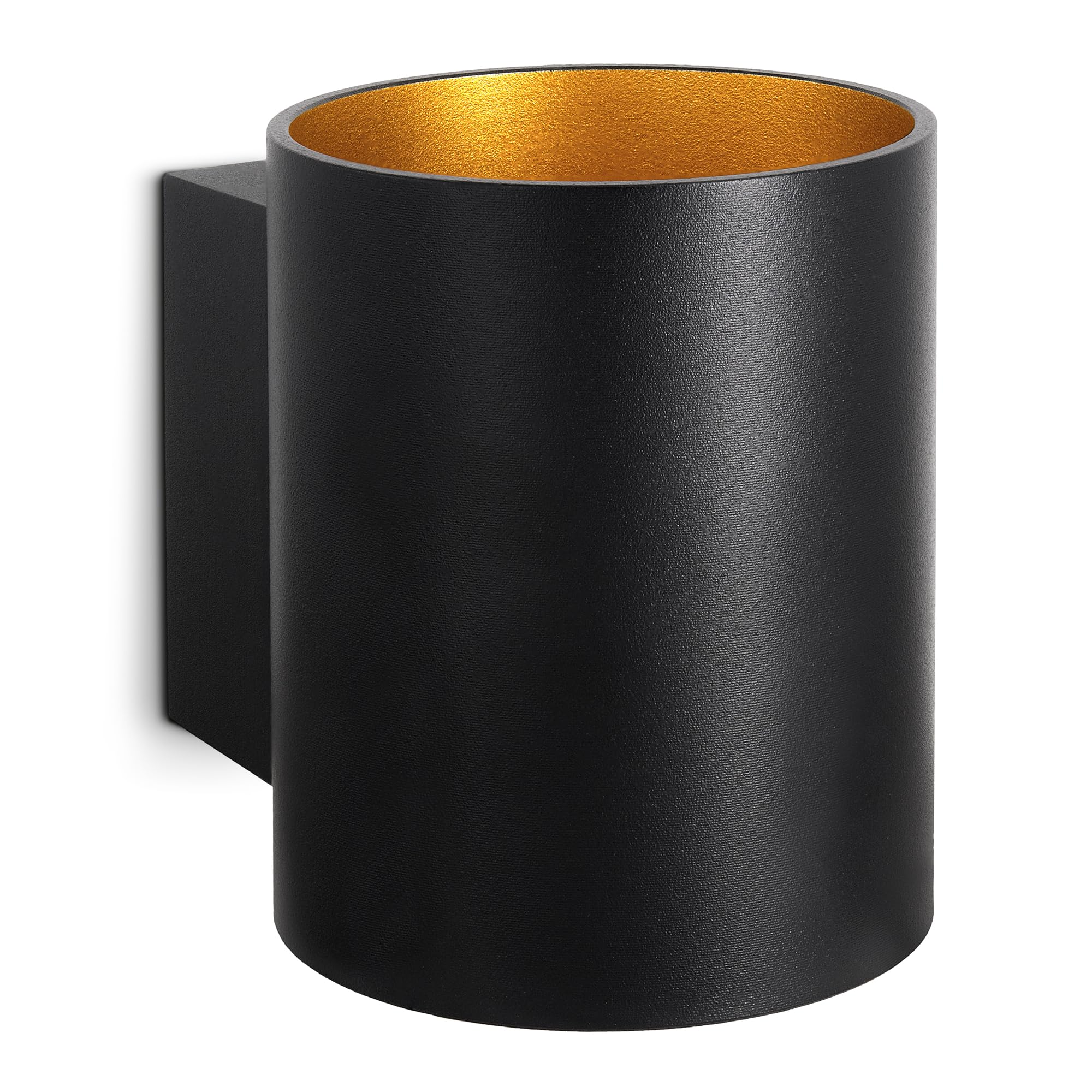 TUANI Wandleuchte Innen schwarz rund Gold Design Up Down Leuchte Fassung für 1x G9