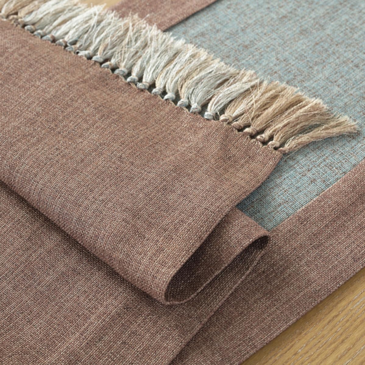 Runner da Tavola Nappe 220cm, Cotone, Lavabile, Blu