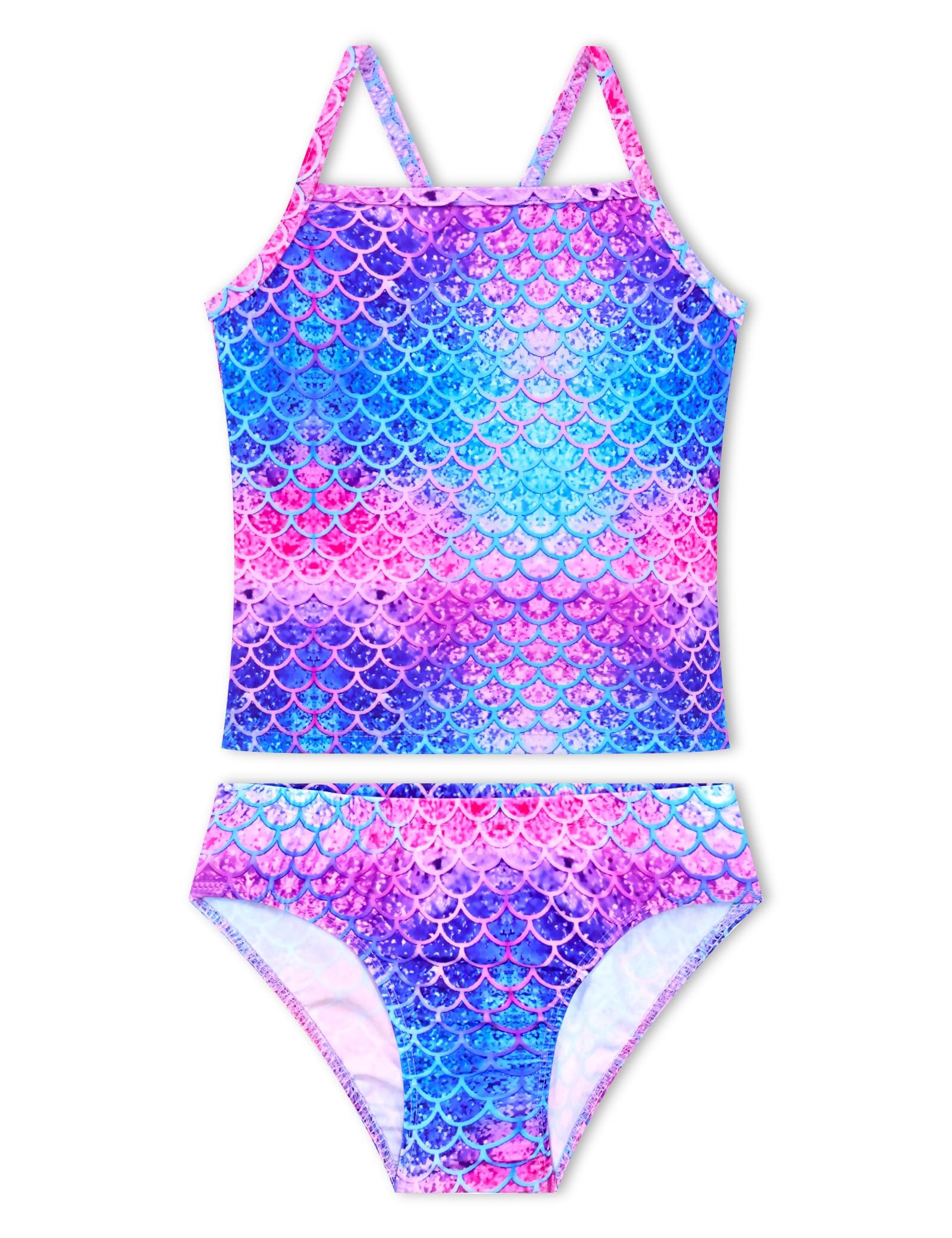 Girls Tankinis Two Pieces Swimsuits Hawaiian Beach Sport Bathing Suit Set for 2-12 Years Old Kids