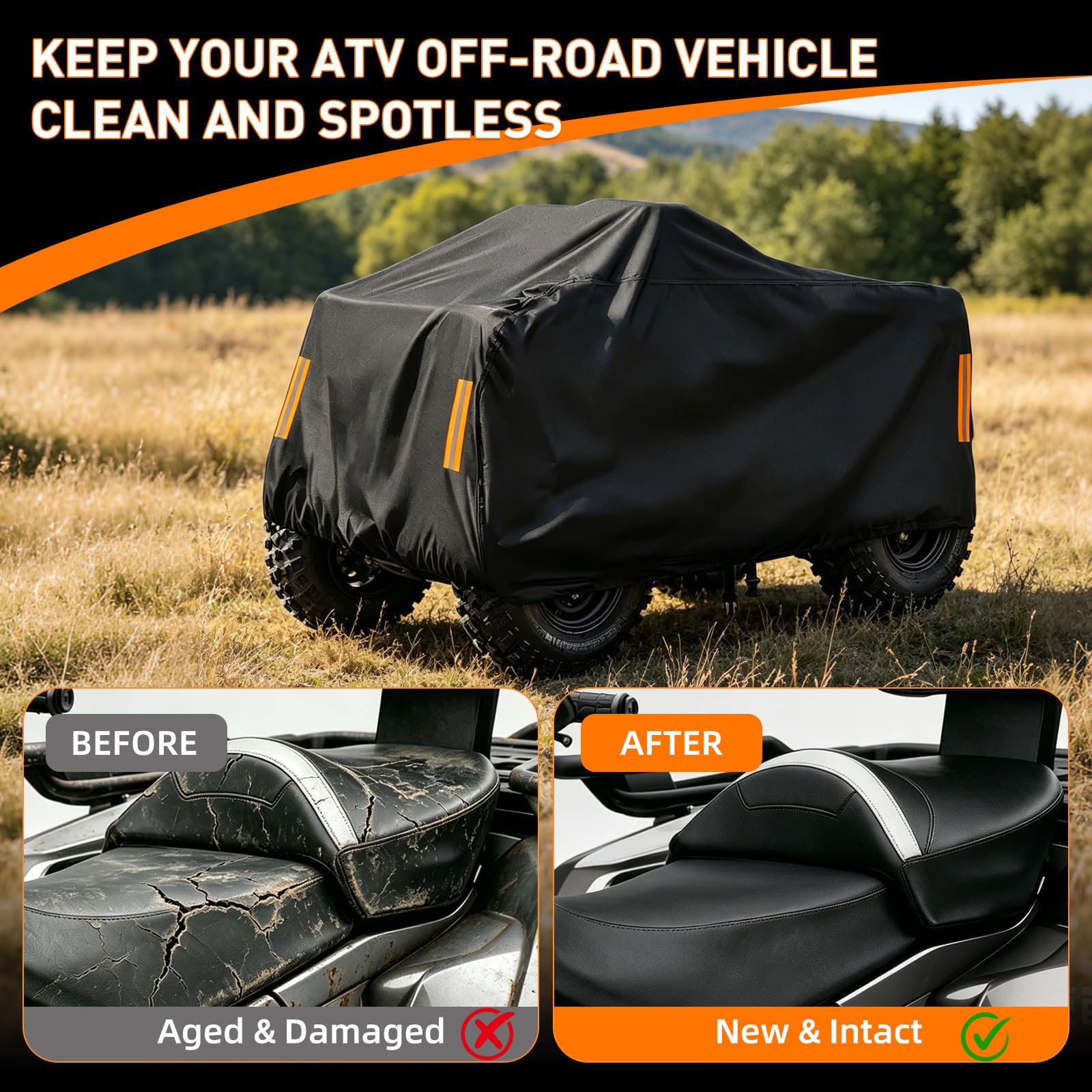 Cubierta de ATV Impermeable para Segway Powersports Villain 500 | Cubierta Funda para Quad ATV Cover 300D Oxford Prueba de Sol Lluvia Polvo Viento Nieve Excremento de Pájaro