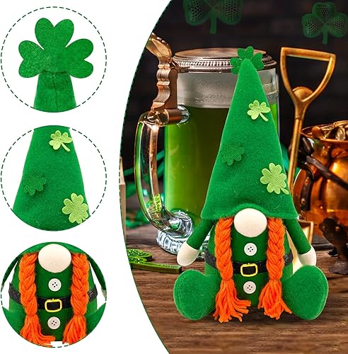 Miniatura 4 de Decoraciones del día de San Patricio, decoración del día de San Patricio, muñeca de duende, decoraciones de gnomos de trébol de felpa para el hogar,