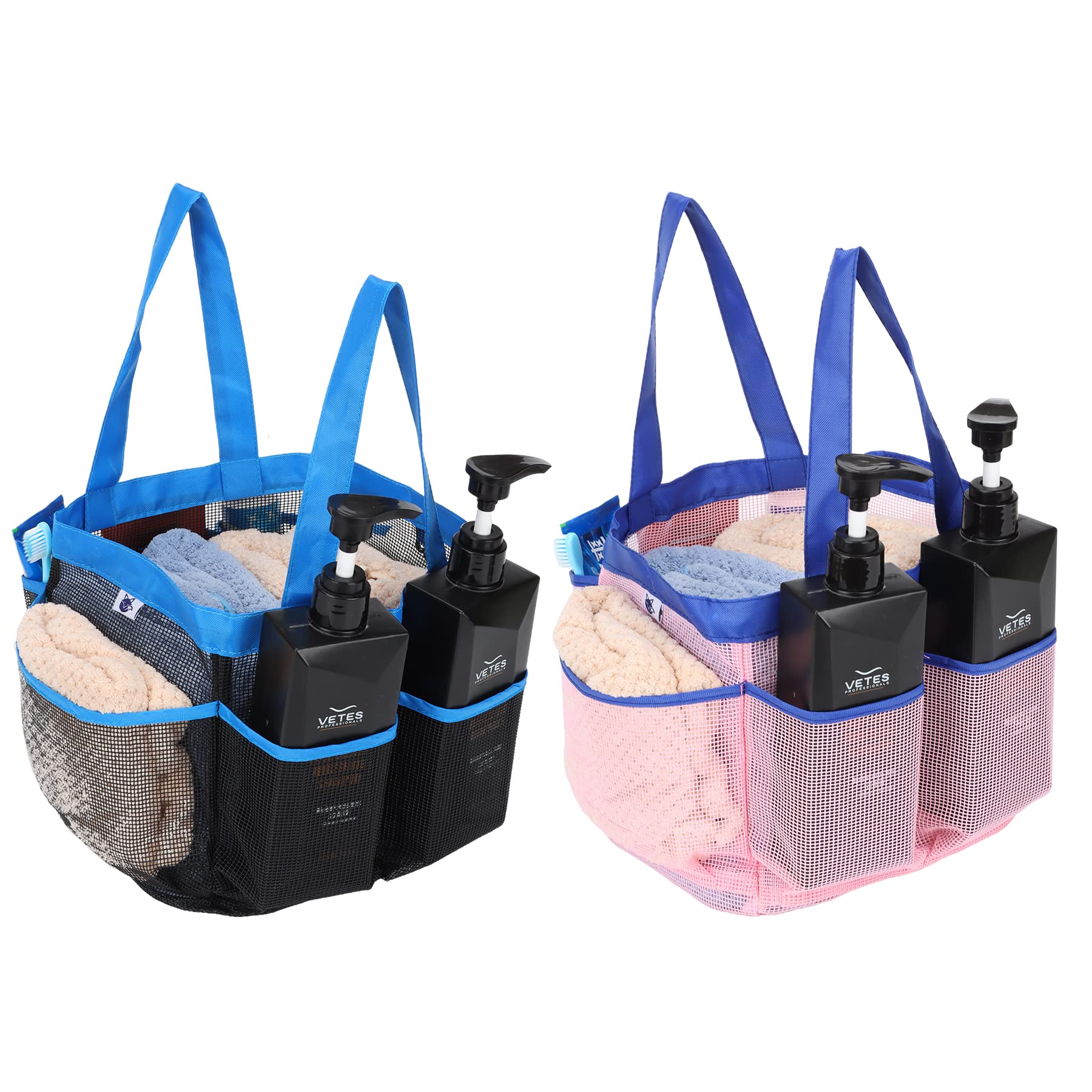 Nvatorfox 2 Pack Haundry Mesh Shower Caddy Tote Bag Hanging Portable Toiletry Bag College Dorm Essentials Quick Dry