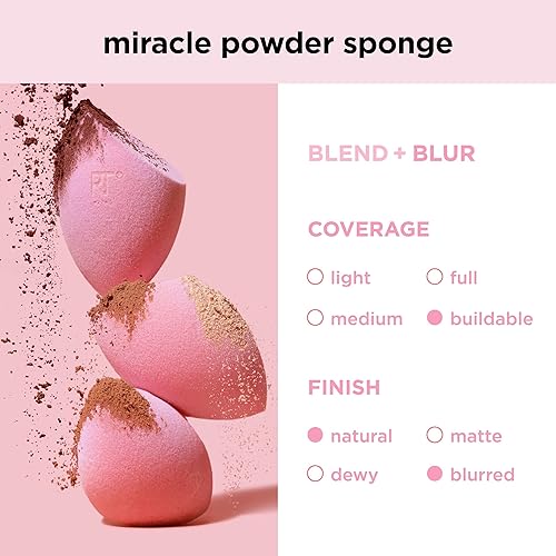Miniatura 7 de Real Techniques-Miracle Microfiber Technology ideal para usar con polvos Beauty Sponge Makeup Blender, rosado
