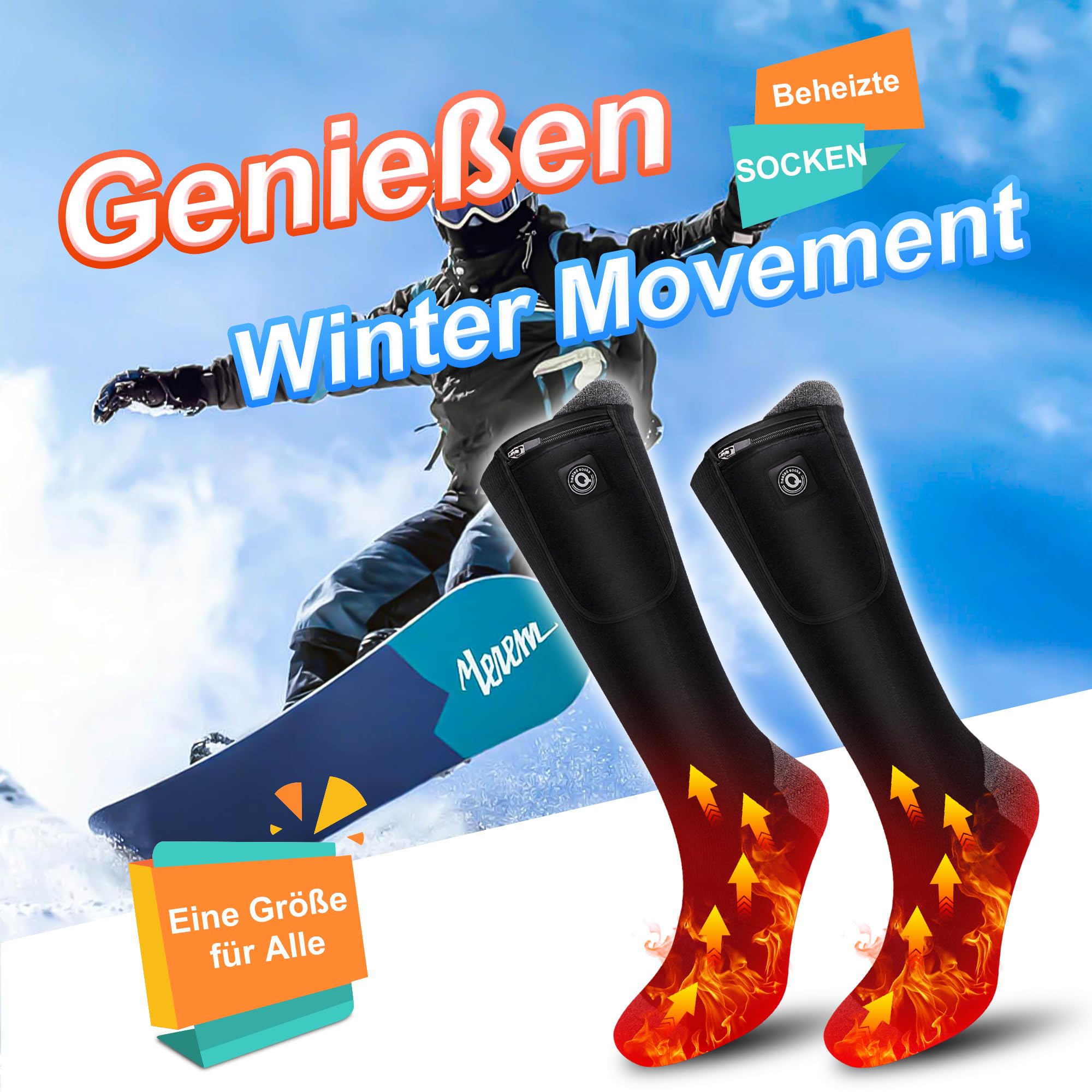 Calzini Riscaldati Ricaricabili SVPRO - Per Uomo E Donna, Con Batteria, 3 Livelli Di Calore - Ideali Per Sci, Escursionismo E Attività Invernali - Foto 7