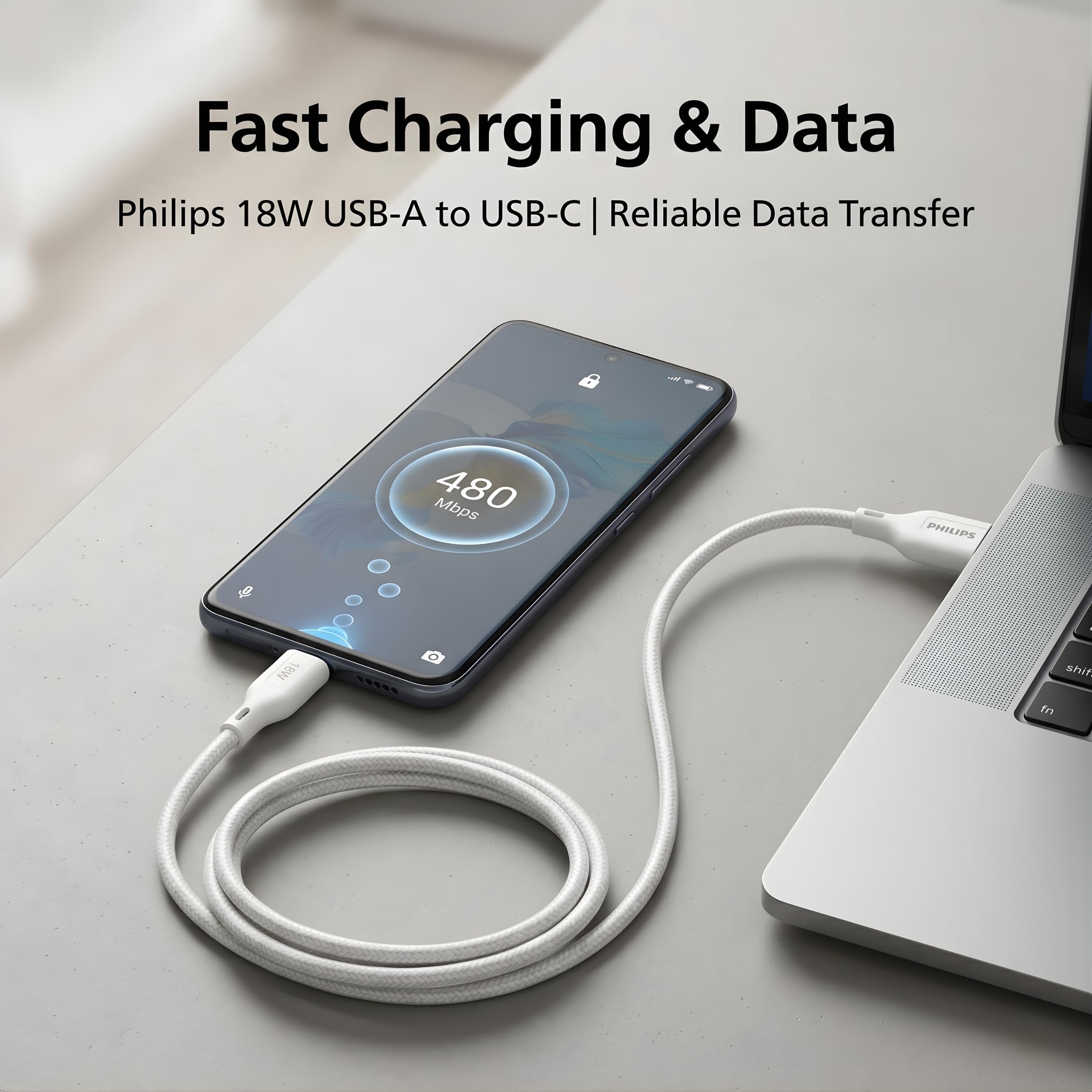 Philips USB-C Cable - Fast Charging & Data Transfer -6