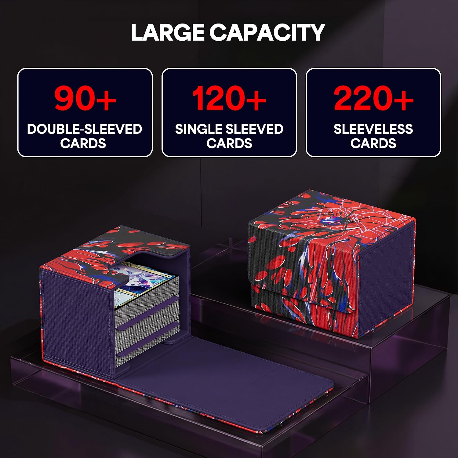 Kabinka MTG Deck Box, Premium Printed Card Deck Box (Red & Black) image 2