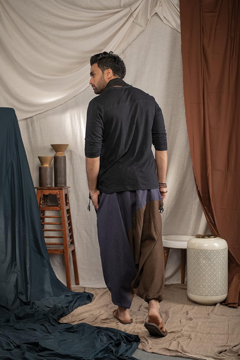 Travel Hippie Parachute Pants for Men, Baggy Flowy Pants Lounge Yoga Harem Boho Music Festival Dance Pant - Image 6