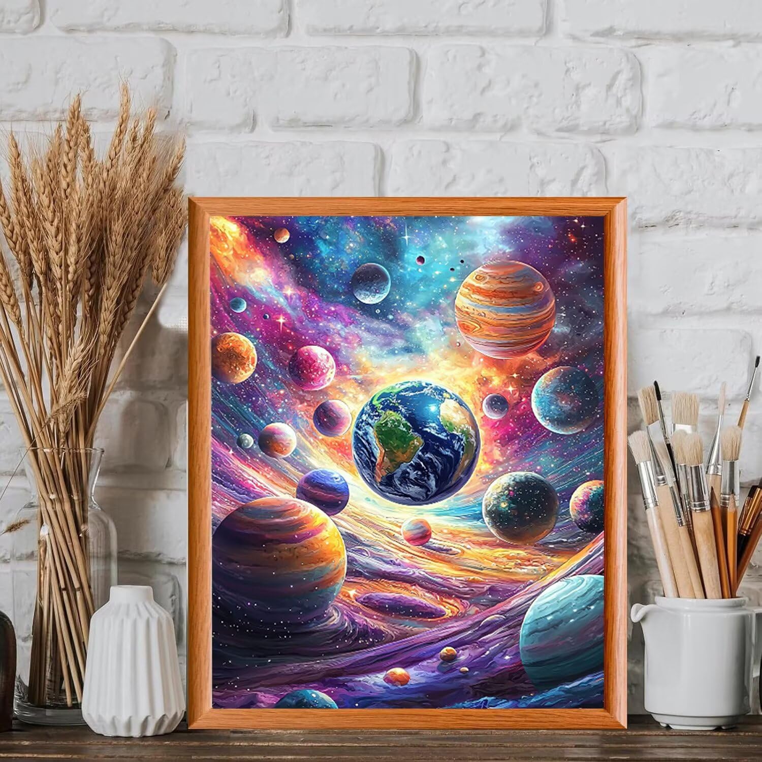 WEISHIWE Univers et planète Peinture Numero Adulte Kits, 60x80cm m-1086