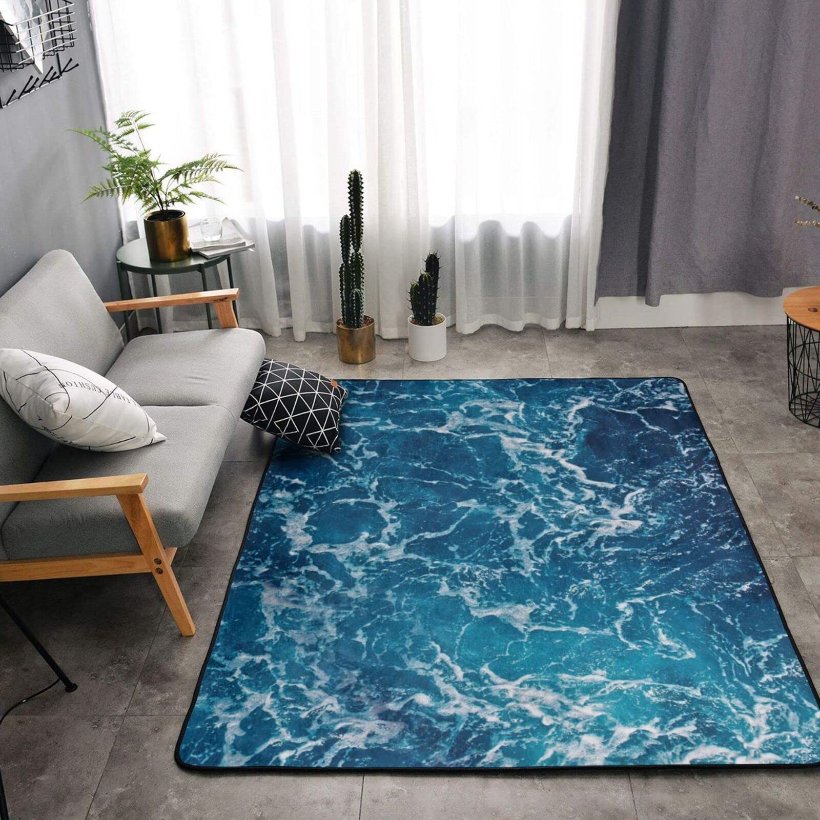 BAFAFA Sea seen from the top Tappeto stampato morbido tappeto antiscivolo tappeto da pavimento tappetino da yoga decorazione per la casa tappetino da bagno di lusso tappetino da gioco