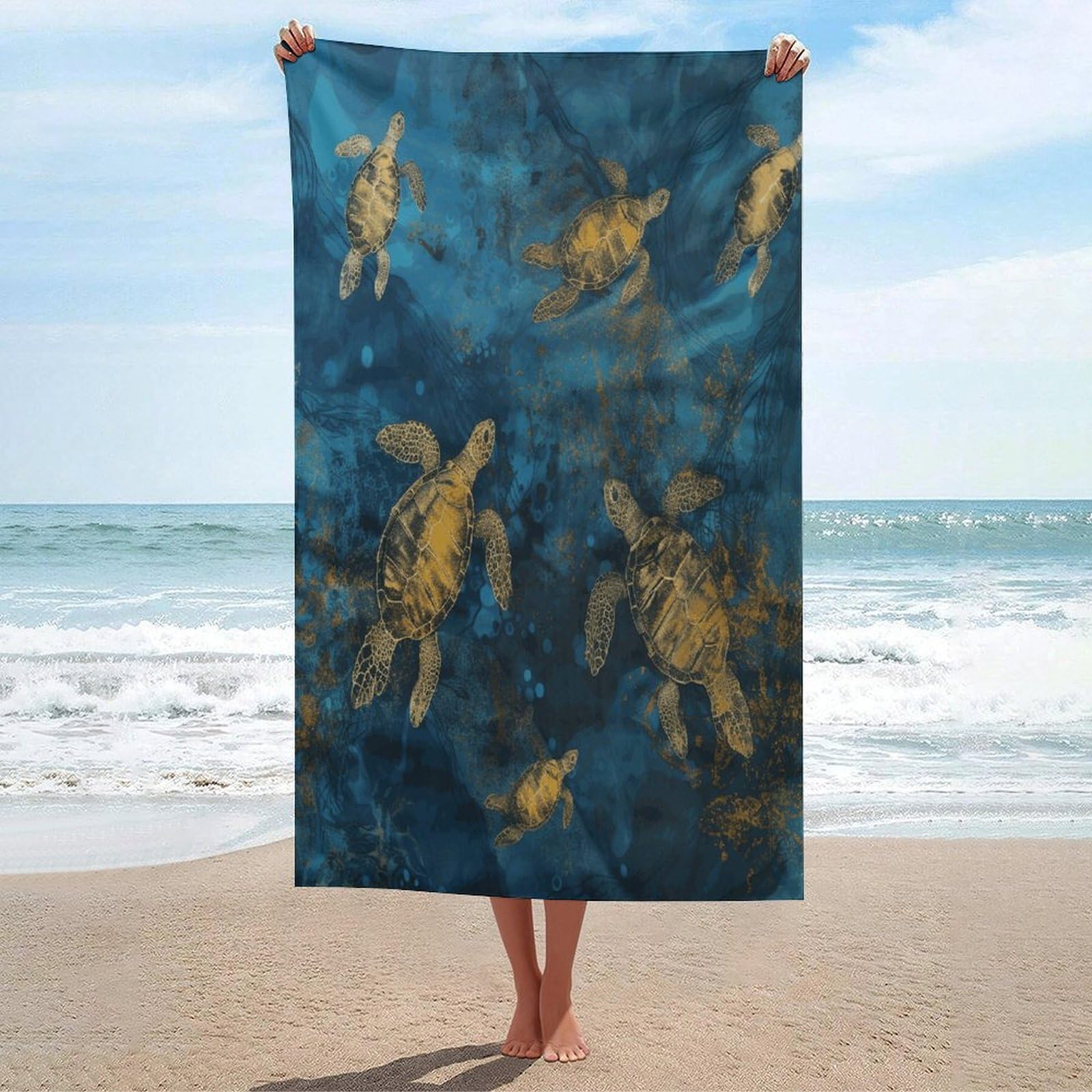 Adfgyerh Unisex Style Sea Turtle1 Bath Towels Beach Towel Lightweight Quick Dry, Bath Towel For Travel Sports Pool Swimming Bath Camping Yoga Adults130x80cm