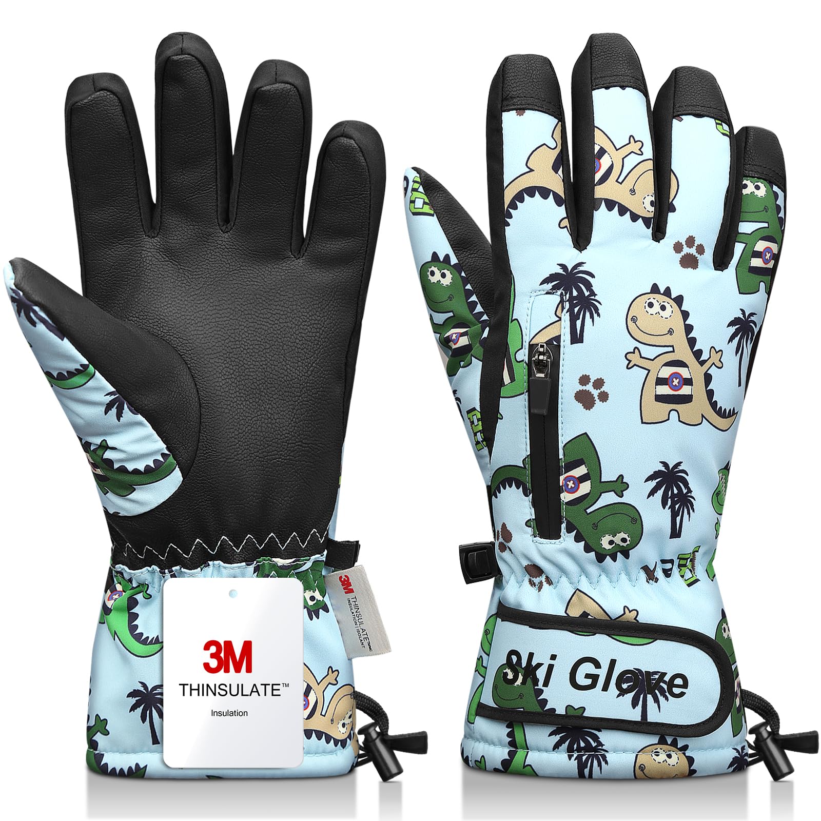 Warm and Breathable Snow Gloves - Waterproof and Anti-Slip Ski Gloves for Boys &amp; Girls, Men &amp; Women