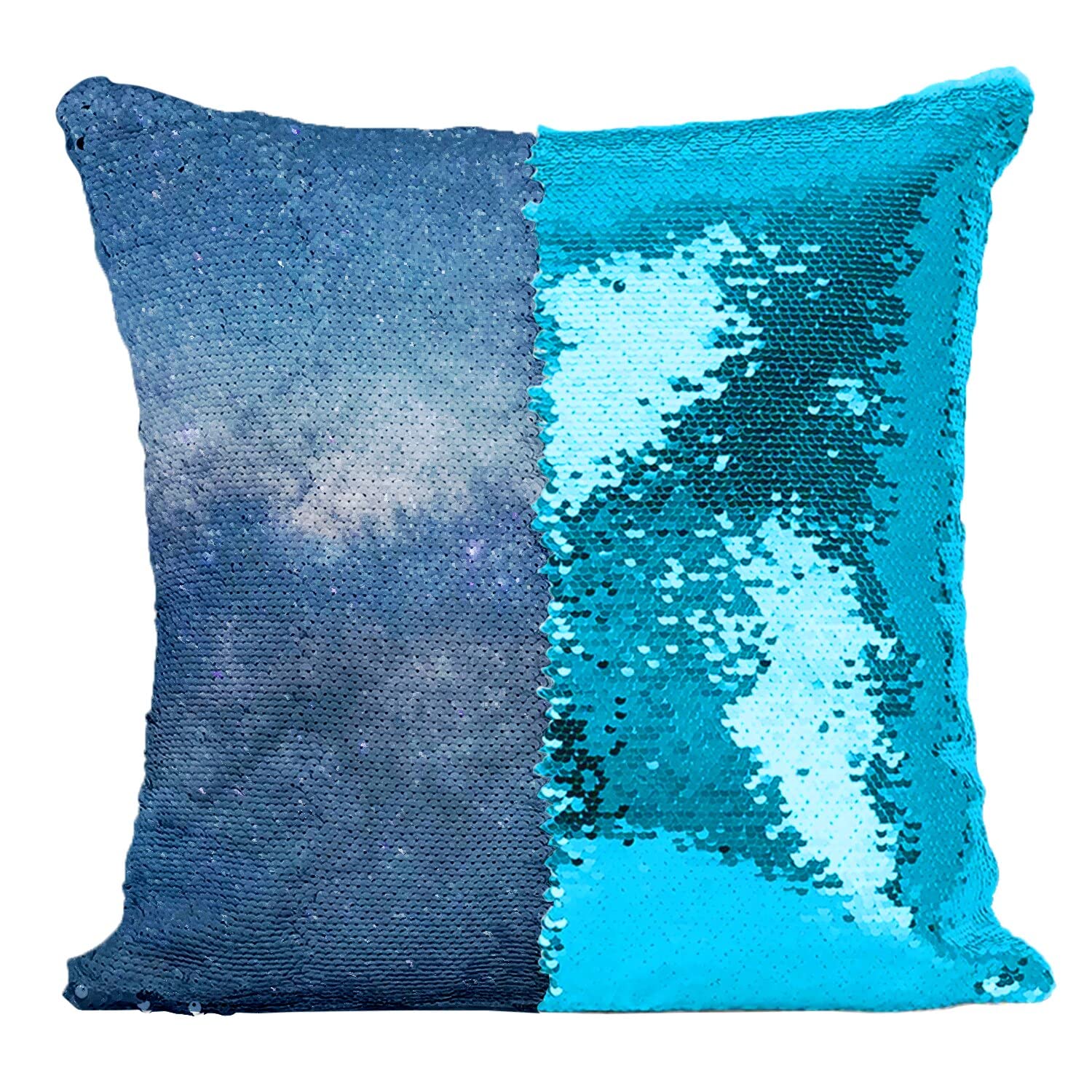 Coussin Constellation Étoile Paillettes Turquoise - Cadeau Astronomie Idéal
