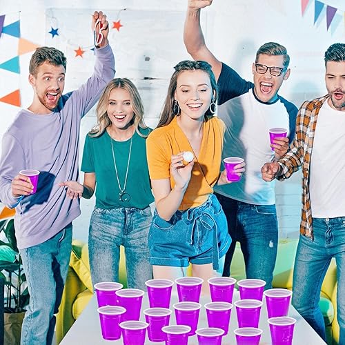 Miniatura 5 de 500 vasos de chupito morados, vasos de chupito morados de plástico desechables de 2 onzas, vasos de chupito morados para beber, degustaciones