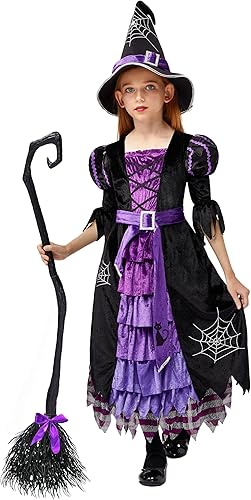 Miniatura 3 de Spooktacular Creations - Disfraz de bruja de cuento de hadas con escoba para niñas