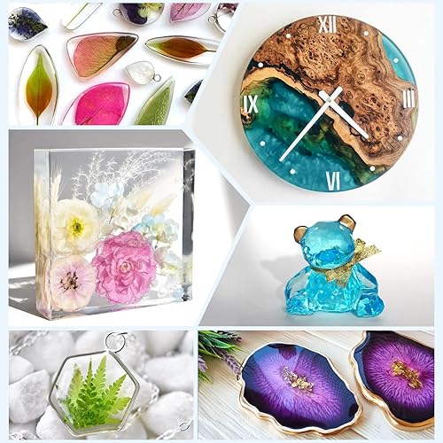 Miniatura 6 de Resina epoxi transparente  Kit de resina epoxi de 64 onzas, no amarillea, sin burbujas de alto brillo, fácil de mezclar, relación 11 para