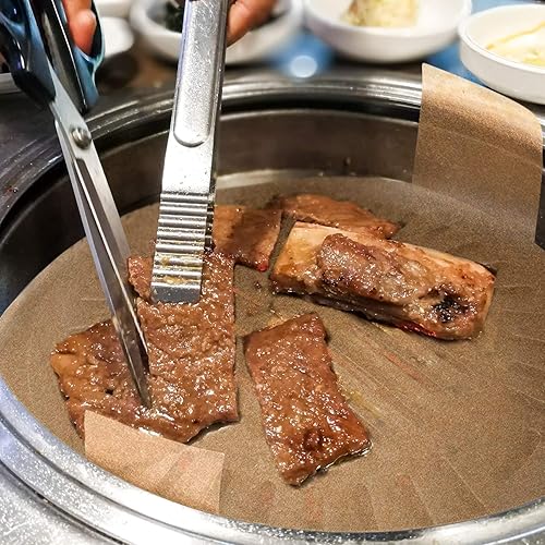 Miniatura 6 de 120 forros redondos de papel pergamino antiadherente con pestañas de elevación para hornear (marrón)