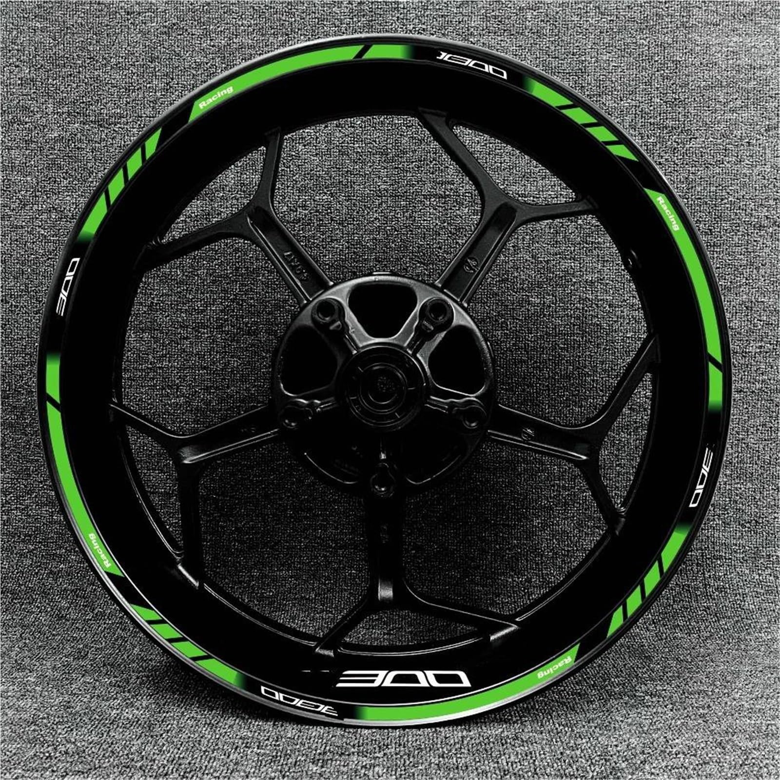 Motorcycle Wheel Hub Decal Front and Rear Rim Reflective Sticker for Kawasaki for Z250 for Z300 for Z400 for Z650(Color8)