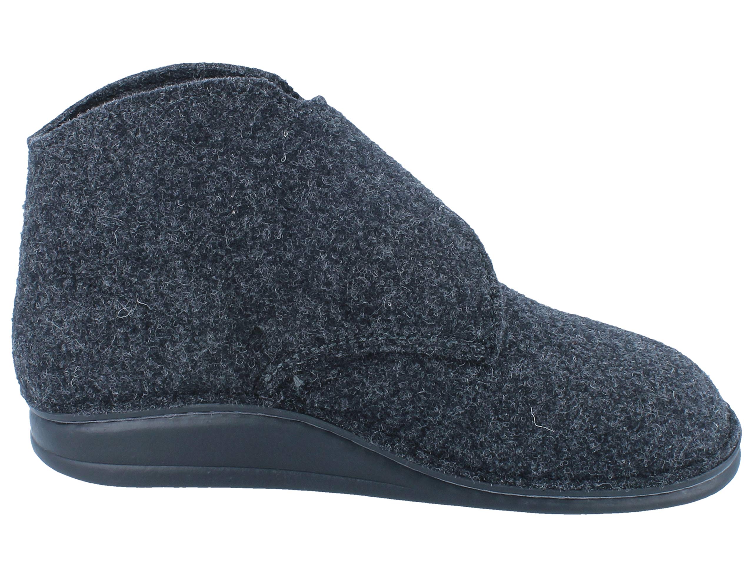 Finn Comfort Fiss Kapcie domowe 6502-416168, zapięcie na rzepy, filc wełniany, antracyt szary