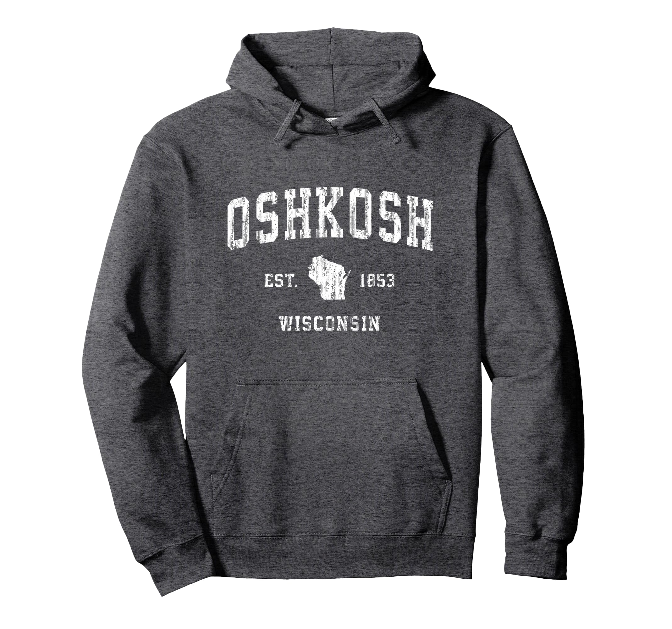Oshkosh Wisconsin WI Vintage Athletic Sports Design Pullover Hoodie
