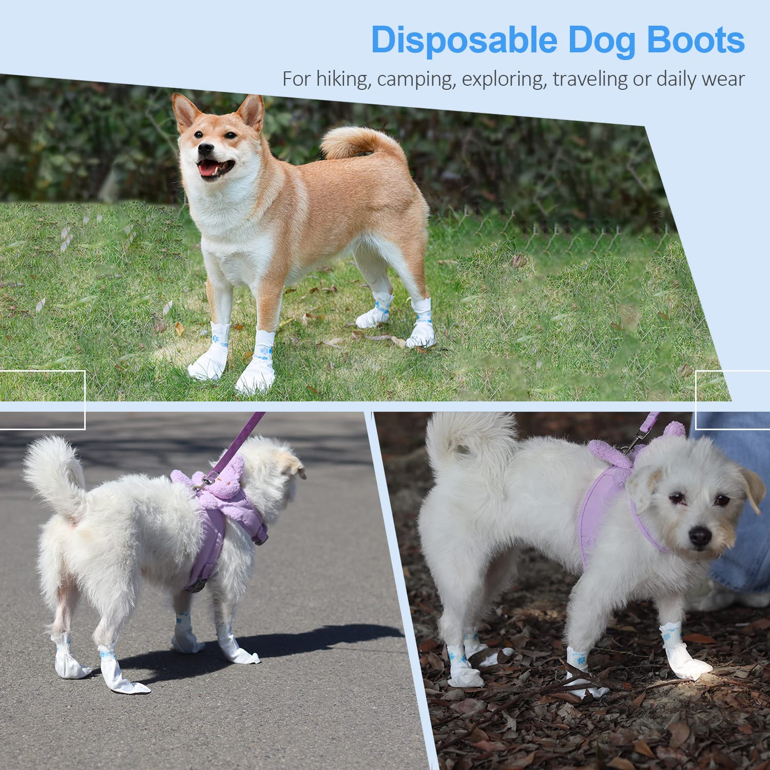 Lot De 40 Chaussures De Protection Pour Chien - Imperméables, Réglables, Taille M (7,5-15 Kg)