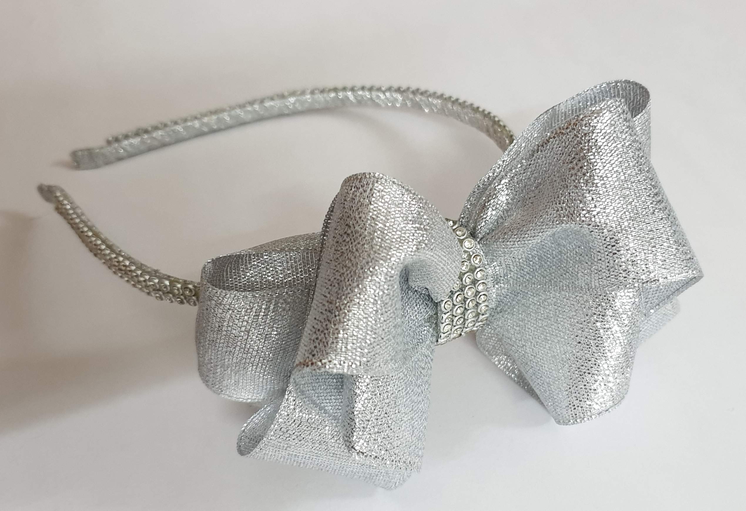 Belleza Crafting with Creativity Silver Bow Hairband with Silver Crystal Stone Lace (Pack of 1) (B07ZXC3LBR) Amazon Price History, Amazon Price Tracker