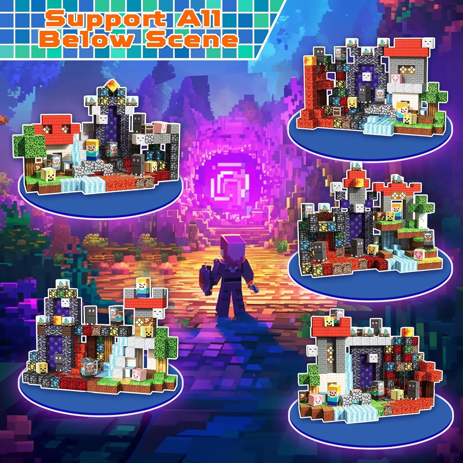 Annexfun 240 Costruzioni Magnetiche Avventura Magica nel Tempo - Set da Costruzione per Bambini con Cavalieri, Fantasmi e Fiume Incantato | Giocattolo Educativo per Bambini dai 4 Anni