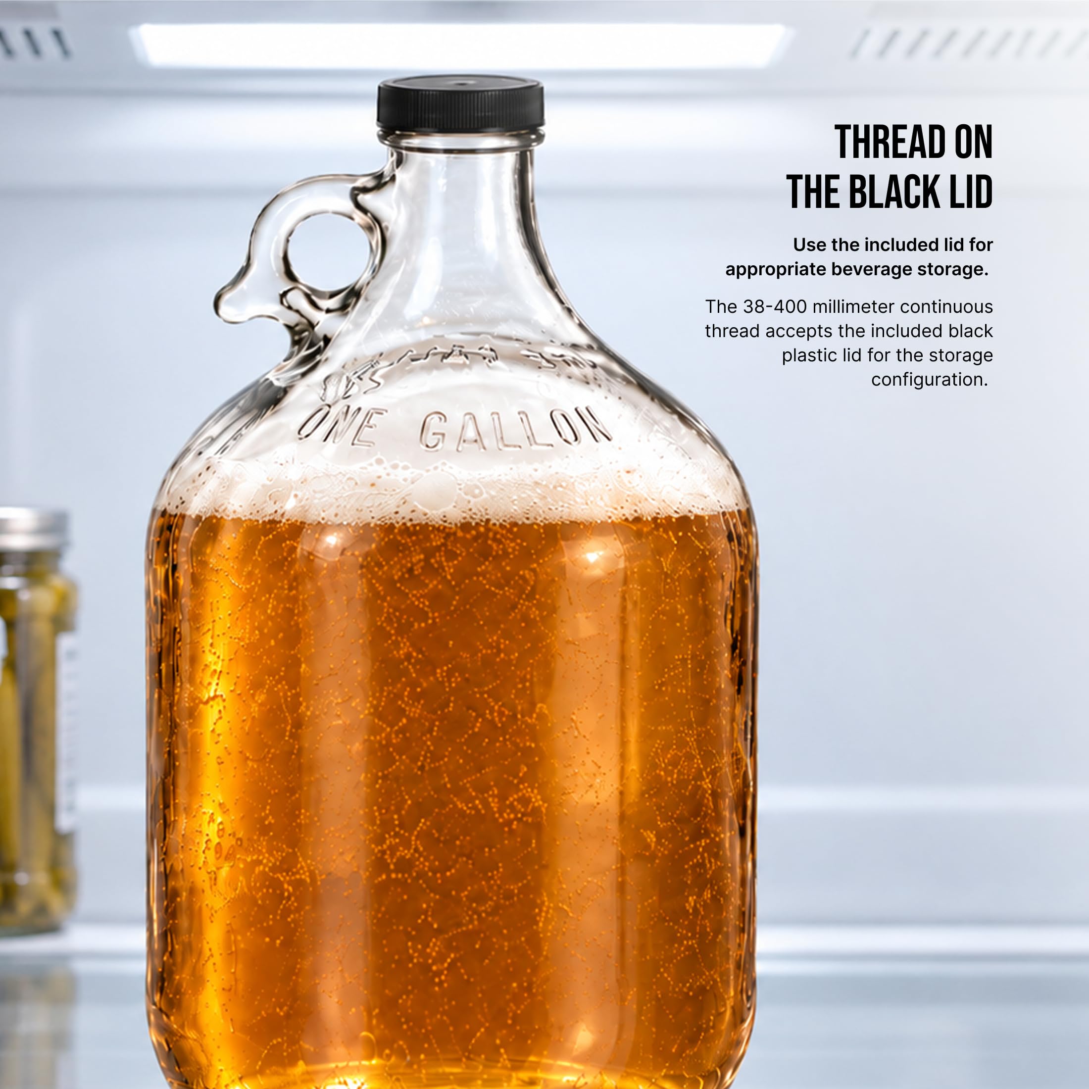 Glass Fermenting Jug - 1 Gallon with Airlock -9