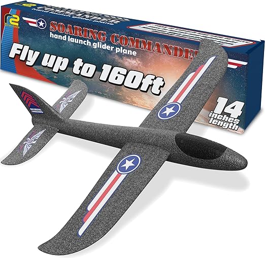 Refresh Sports Airplane Toy for Kids - Best Foam Airplanes for Kids - Safe & Easy to Throw Foam Glider Plane Toy for Boys & Girls - Birthday Gift Ideas for Ages 4 5 6 7 8 9 10 & Up - Fun Outdoor Toys
